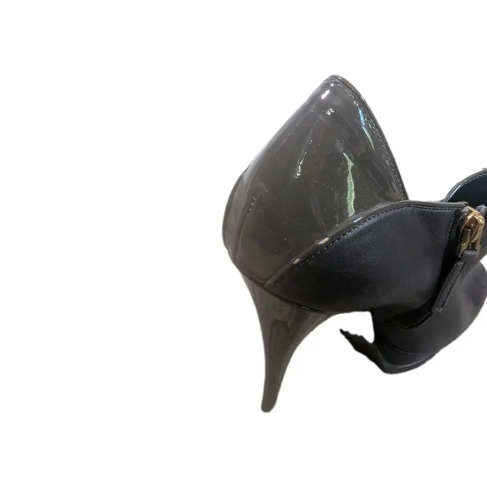 Yves Saint Laurent Womens Tribute 105‎ Black Leather Heeled Ankle Boots Sz 40